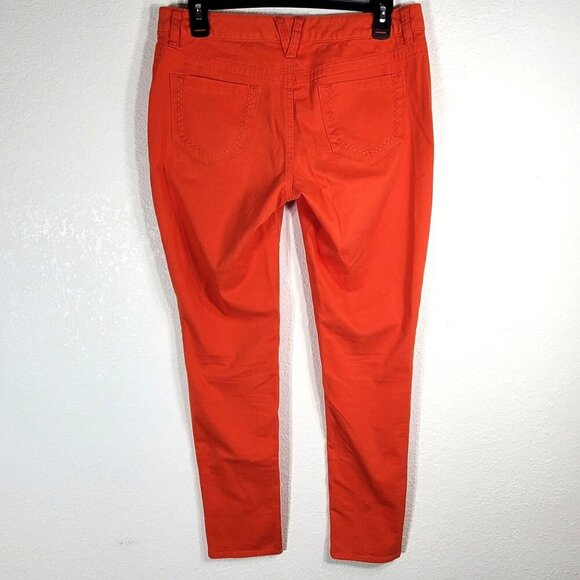 Maurices Orange Skinny Fit Womens Pants Size 7/8 Cotton/Spandex Fall Halloween - Picture 2 of 11